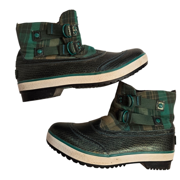 UGG Marais Plaid Wool-lined Ankle Waterproof Double Buckle Boots 11 - Picture 2 of 13